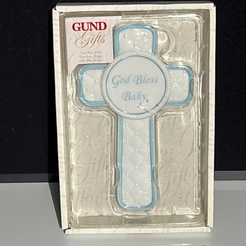 New in Package Gund Gifts "God Bless Baby" Cross
